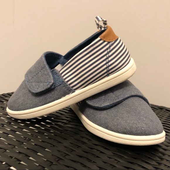 Joe Fresh 9T Denim Striped Velcro Boat Shoes - Picture 12 of 13